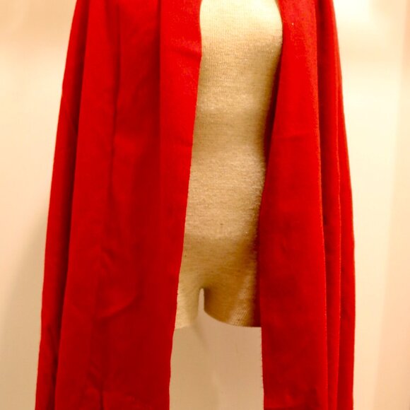 $985 XL LONG HOLLAND & SHERRY 100% CASHMERE RED SCARF WRAP SHAWL Scotland 29x 75 - Picture 5 of 12